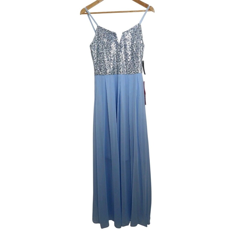 Spense Prom Dress Women's Size 8 Silver Light Blue Homecoming Wedding